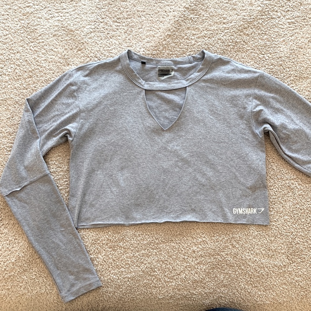 GymShark Heather Purple Cropped Long Sleeve size XS